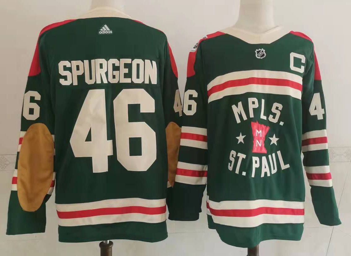 Men Minnesota Wild #46 Spurgeon Green Classic Edition 2022 Adidas NHL Jersey